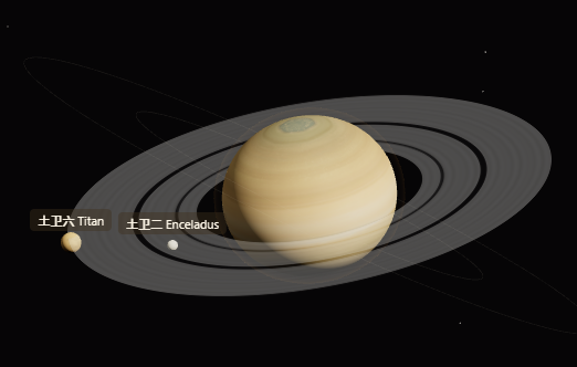 土星 3D 模型在线探索：冰环、卡西尼缝与土卫六