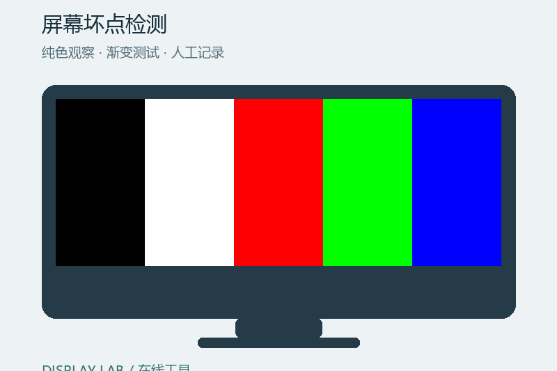 屏幕坏点检测在线工具：纯色与渐变测试